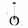 NG Santas Fotistiko Orofis Metalliko Mavro E27 F25cm 204-A-1-BL